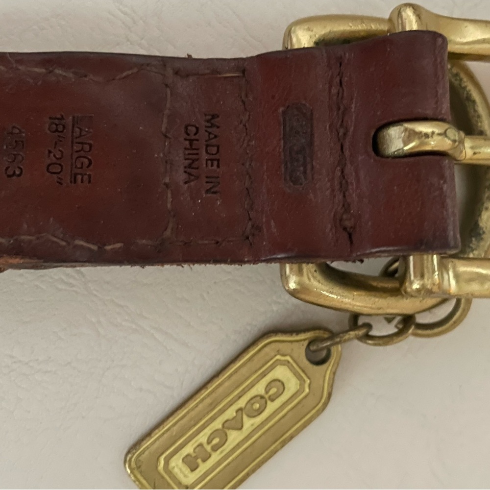COACH Braided Dog Collar Leather Mahogany Large 18-20” - Picture 2 of 2